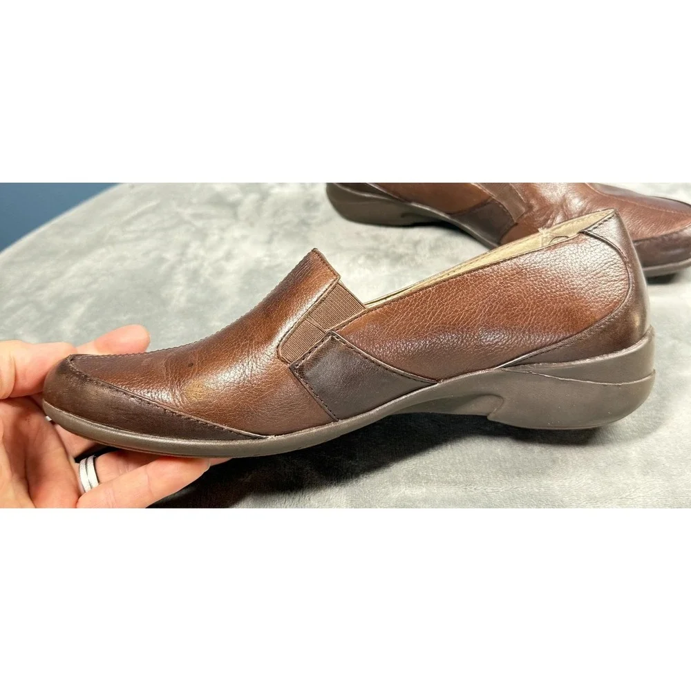 Hush Puppies Loafers Mens 11 Brown Leather Slip On Casual Comfort Shoes